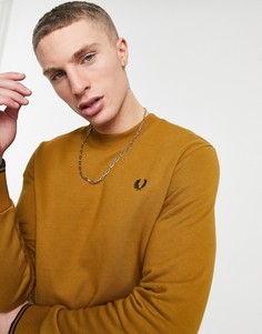 Светло-коричневый свитшот с круглым вырезом Fred Perry-Коричневый цвет