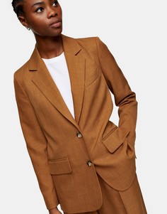 Бежевый блейзер oversized Topshop-Коричневый цвет