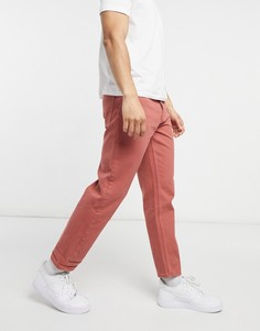 Темно-персиковые укороченные джинсы прямого кроя ASOS DESIGN-Красный