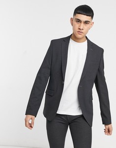 Серый однотонный зауженный пиджак Bolongaro Trevor