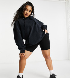 Черный выбеленный худи в стиле oversized ASOS DESIGN-Серый