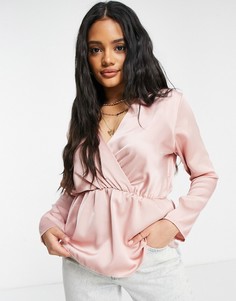 Атласная блузка пудрово-розового цвета Femme Luxe-Розовый цвет