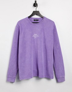 Сиреневый свитшот с вышивкой от комплекта Burton Menswear-Фиолетовый цвет