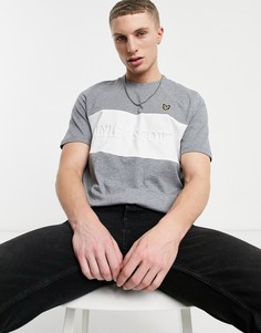 Футболка в стиле колор блок с вышитым логотипом Lyle & Scott-Серый