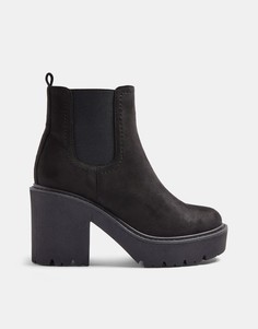Черные ботинки челси на массивной подошве и каблуке Topshop-Черный цвет