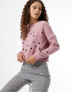 Miss Selfridge NORTH HEART SWEATER-Розовый цвет