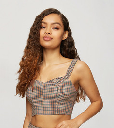 Бралетт в клетку Miss Selfridge Petite-Коричневый цвет