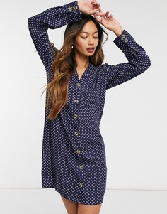 Платье-рубашка в горошек Native Youth-Темно-синий