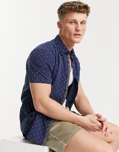 Рубашка с геометричекским принтом Ted Baker-Темно-синий