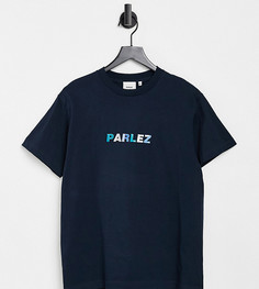Темно-синяя футболка с выцветшей вышивкой Parlez – эксклюзивно для ASOS-Темно-синий