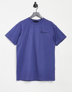 Темно-синяя футболка с логотипом Mennace-Темно-синий