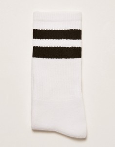 Белые носки с черными полосками Topman-Белый