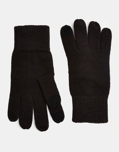 Черные перчатки для сенсорных экранов Topman-Черный цвет