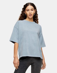 Голубая oversized-футболка Topshop-Коричневый цвет