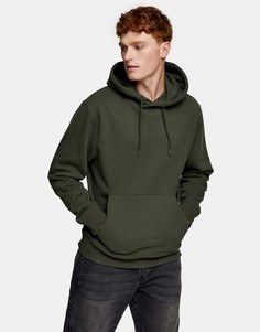 Худи темного цвета хаки Topman-Зеленый цвет