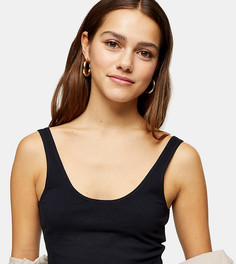 Черный топ на бретельках Topshop Petite-Черный цвет