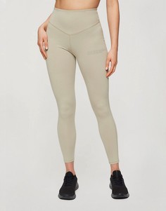 Светло-бежевые хлопковые леггинсы с логотипом HIIT-Бежевый Miss Selfridge