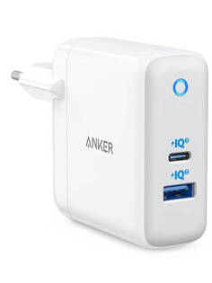 Зарядное устройство Anker PowerPort+ Atom III USB-C 45W USB-A 15W EU White A2322G21