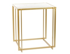 Столик приставной с белым мрамором (glasar) белый 44.8x57.0x51.0 см. ГЛАСАР