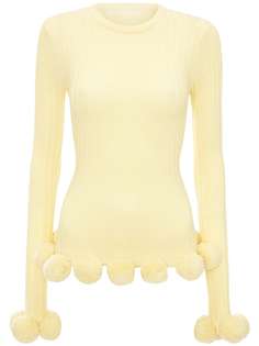 JW Anderson джемпер в рубчик с помпонами