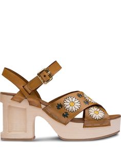Miu Miu босоножки с цветочным принтом