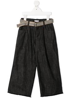 Brunello Cucinelli Kids прямые брюки с завышенной талией и поясом