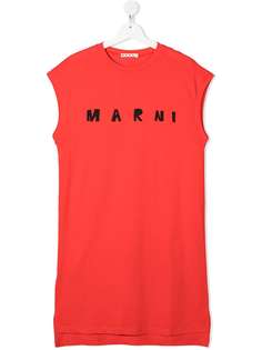 Marni Kids платье-футболка без рукавов с логотипом