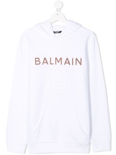 Balmain Kids худи с вышитым логотипом