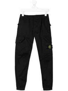 Stone Island Junior брюки карго с нашивкой-логотипом