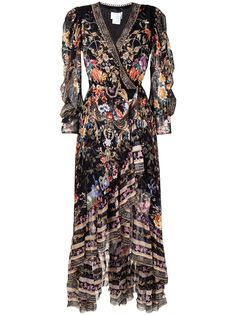 Camilla платье макси асимметричного кроя с цветочным принтом