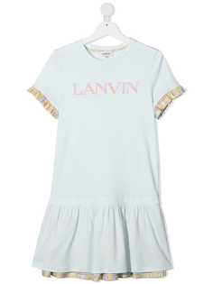 LANVIN Enfant расклешенное платье с логотипом