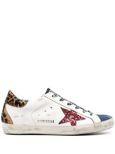 Golden Goose кеды Superstar с леопардовыми вставками