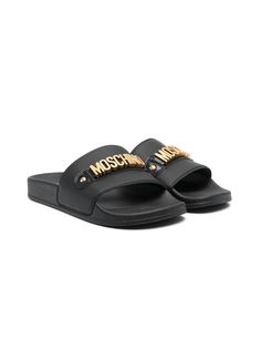 Moschino Kids шлепанцы с логотипом