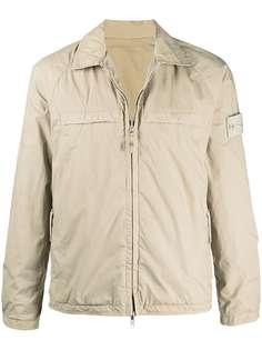 Stone Island куртка-рубашка с нашивкой-логотипом