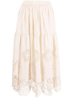 See by Chloé расклешенная юбка миди