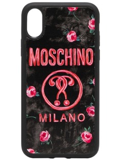 Moschino чехол для iPhone X/XS с цветочным принтом и логотипом
