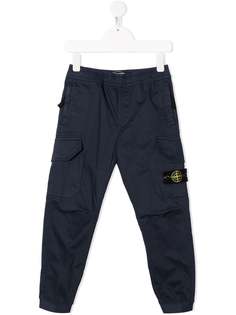 Stone Island Junior брюки карго с нашивкой-логотипом