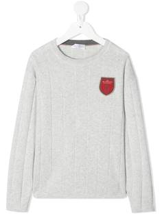 Brunello Cucinelli Kids джемпер с нашивкой Be Conscious