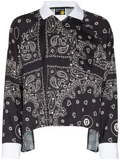 DUOltd draped bandana print blouse