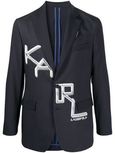 Karl Lagerfeld пиджак строгого кроя с логотипом