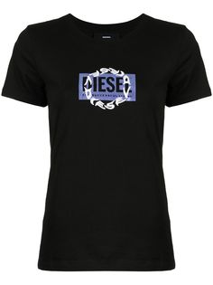 Diesel футболка с вышивкой и логотипом