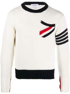 Thom Browne пуловер с круглым вырезом и декоративной строчкой