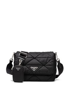 Prada стеганая сумка на плечо с логотипом