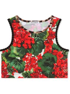 Dolce & Gabbana Kids топ с цветочным принтом