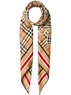 Burberry платок в клетку Vintage Check с логотипом