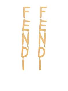 Fendi серьги-подвески с логотипом