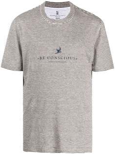 Brunello Cucinelli футболка в полоску с логотипом