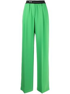 MSGM брюки палаццо с логотипом на поясе