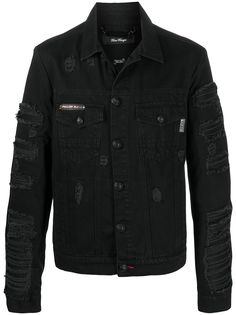 Philipp Plein джинсовая куртка с эффектом потертости