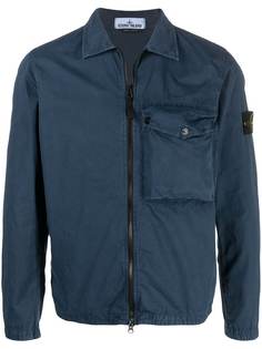 Stone Island куртка-рубашка с нашивкой-логотипом
